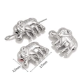 Perle éléphant en acier inoxydable 17mm avec double trou 1,5mm pour bijoux DIY - Éléphant Argenté (DY1146-1)