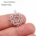 Polished stainless steel lotus yoga OM pendant in silver finish 17x20mm size - Star of David (DY1126-1)