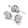 Perles ange cupidon en acier inoxydable poli pour création bijoux DIY 12x11mm - Ange Argenté (DY1147-1)