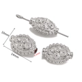 Perle d'espacement ovale de 14mm en argent vieilli avec relief pour bijoux DIY - Perle d'Espacement Rétro Argentée (DY1148-1)