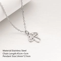Collana minimalista in acciaio inossidabile argento con ciondolo a fungo e catena a maglie - 45cm / Stile Fungo a linee traforate (DYN-879) / Argento
