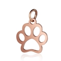 Polished rose gold dog paw pendant made of stainless steel for DIY jewelry making - Rose Gold