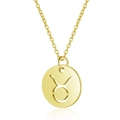 Gold plated 304L stainless steel Taurus zodiac sign cutout pendant necklace for women - Taurus (TN510-2-45cm)