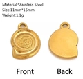 Golden stainless steel seashell charm pendant with spiral texture for jewelry making - Conch Style (DY1056-2) / Gold