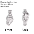 Silver stainless steel conch shell charm pendant for jewelry making 8mm by 18mm size - Conch Style (DY479-1)