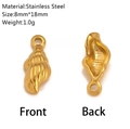 14K gold plated stainless steel seashell pendant accessory with spiral texture - Conch Style (DY479-2)