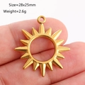 Goldener Sonnenstrahl Edelstahl Anhänger für DIY Schmuck, Größe 28x25mm - Sonnenstrahl-Stil (DY1179-2) Gold