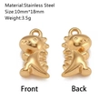 Niedlicher goldener Edelstahl-Dinosaurier-Anhänger in Mattoptik für DIY-Schmuck - Dinosaurier-Stil (DY1193-2) / Gold
