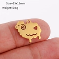 Polished gold stainless steel sheep pendant with hollow heart and spiral details - Sheep Shape (DY1127-2 Gold)
