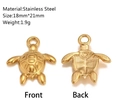 Goldene Edelstahlanhänger in Schildkrötenform mit feinen Details für DIY-Schmuck - Schildkröten-Stil (DY1190-2) / Gold