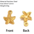 Starfish shaped stainless steel pendant in 14K gold finish showing front and back texture - Starfish Style (DY1062-2)