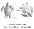 Silver stainless steel sea turtle jewelry charm with detailed shell engraving for DIY - Silver Turtle Shape (DY1141-1)