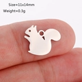 Polished stainless steel squirrel pendant for DIY jewelry on a fingertip for size reference - Squirrel Shape (DY1129-1 Steel Color)