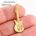 Pendentif guitare électrique doré 11x31mm, breloque en acier pour création bijoux - Style Guitare Électrique (DY1176-2) Or