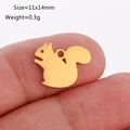 Polished golden stainless steel squirrel charm pendant for DIY jewelry, 11x14mm size - Squirrel Shape (DY1129-2 Gold)