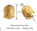 Golden stainless steel Buddha head charm bead with 2.5mm hole for DIY jewelry making - Gold Buddha Head (DY1142-2)