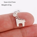 Polished silver stainless steel giraffe pendant charm for DIY jewelry, 12x17mm size - Giraffe Shape (DY1130-1 Steel Color)