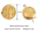 Golden stainless steel 11mm tree of life charm bead with 1.5mm hole for DIY jewelry - Gold Tree of Life (DY1143-2)