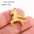 Pendentif licorne dorée 23x21mm en acier inoxydable poli pour création de bijoux DIY - Style Licorne (DY1178-2) Or