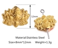 Golden lotus bead charm in stainless steel for DIY jewelry making, size 8mmx12mm - Gold Lotus Shape (DY1144-2)