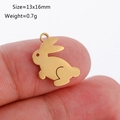 Golden rabbit animal pendant in mirror polished stainless steel for DIY jewelry 13x16mm - Rabbit Shape (DY1131-2 Gold)
