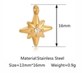 Ciondolo stella in acciaio inossidabile dorato con cristallo per gioielli fai da te - Stella Polare Strass (DY1198-2)