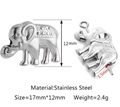 Polished silver stainless steel elephant beads with 1.5mm holes for DIY jewelry - Silver Elephant Shape (DY1146-1)
