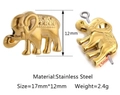 Polished gold stainless steel elephant charm bead with 1.5mm hole for DIY jewelry - Gold Elephant Shape (DY1146-2)