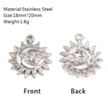 Pendentif soleil et lune en acier inoxydable argenté pour bijoux DIY, 18mm par 20mm - Croissant de Lune Visage Argent (DY1335-1 Petit)