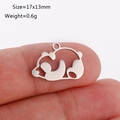 Polished stainless steel hollow panda pendant for DIY jewelry size 17x13mm - Panda Shape (DY1133-1 Steel Color)