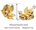 Golden cupid angel stainless steel DIY jewelry bead charm with bow and arrow design - Gold Cupid Angel (DY1147-2)