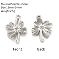 Pendentifs trèfle en acier inoxydable argenté poli pour bijoux DIY 15mmx24mm - Forme de Trèfle (DY1332-1)