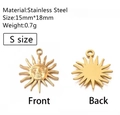 Pendentif soleil doré en acier inoxydable pour bijoux DIY, 15x18mm - Dieu du Soleil Doré (DY486-2 Petit)