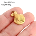 Golden seashell charm pendant in stainless steel for DIY jewelry making accessories - Shell Style (DY1063-2) / Gold