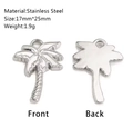 Pendentif palmier en acier inoxydable argenté pour création bijoux DIY 17mm x 25mm - Cocotier Argent (DY1331-1)