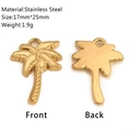 Pendentif cocotier en acier inoxydable doré pour bijoux DIY, 17mm par 25mm - Cocotier Doré (DY1331-2)