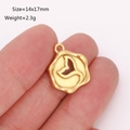 Golden sea animal fish tail charm pendant 14x17mm in stainless steel for jewelry DIY - Whale Tail Style (DY916-2) / Gold