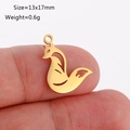 Minimalist golden hollow fox pendant in stainless steel with 13x17mm dimensions - Fox Shape (DY1135-2 Gold)