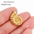 Golden nautilus shell pendant in stainless steel for DIY jewelry 15x21mm size - Conch Style (DY809-2)