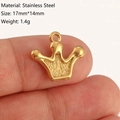Golden stainless steel crown pendant for DIY jewelry size seventeen by fourteen mm - Crown Style (DY1208-2) Gold