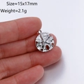 Silver stainless steel starfish round pendant charm 15x17mm for DIY jewelry making - Starfish Hollow Round Style (DY494-1)