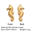 304 stainless steel seahorse pendant in gold finish for DIY jewelry crafting - Seahorse Shape - Gold (DY1116-2)