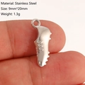 Silver stainless steel football cleat pendant charm 9x20mm for jewelry making - Soccer Shoe Style (DY1196-1) Silver