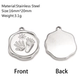 Pendentif en acier inoxydable argenté avec empreinte de main et pied pour bijoux DIY - Médaillon Rond Soleil Empreintes (DY812-1)