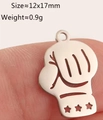 Silver boxing glove pendant in stainless steel with hollow star details and 12x17mm size - Silver Boxing Glove (DY1284-1)