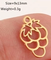 Polished gold stainless steel grape pendant charm with hollow design and small size - Grape/Berry Shape - Gold (DY1273-2)