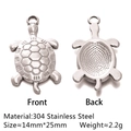 304 stainless steel sea turtle pendant charm for DIY jewelry in silver finish - Sea Turtle Shape - Silver (DY480-1)