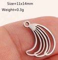 Silver stainless steel banana fruit pendant charm 11x14mm for DIY jewelry making - Banana Shape - Silver (DY1274-1)