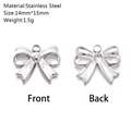 Pendentif nœud en acier inoxydable argenté pour création de bijoux DIY, 14x15mm - Forme Nœud (DY1166-1)