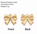 Pendentif noeud en acier inoxydable doré poli de 14 mm pour la fabrication de bijoux DIY - Forme Nœud (DY1166-2)
